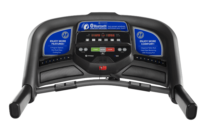 Horizon T101 treadmill console