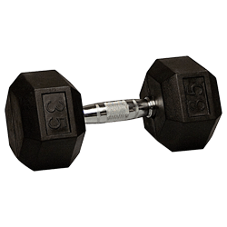 35 lb Rubber Coated Hex Dumbbell