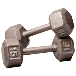 Body-Solid Cast Hex Dumbbell - 15 Lb.