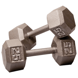 Body-Solid Cast Iron Hex Dumbbell - 25 Lb.