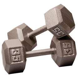 Body-Solid Cast Iron Hex Dumbbell - 35 Lb.