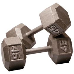 Body-Solid Cast Hex Dumbbell - 45 Lb.