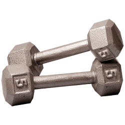 Body-Solid Cast Hex Dumbbell - 5 Lb.