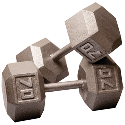 Body-Solid Cast Hex Dumbbell - 70 Lb.