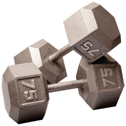 Body-Solid Cast Hex Dumbbell - 75 Lb.