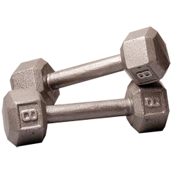 Body-Solid Cast Iron Hex Dumbbell - 8 Lb.