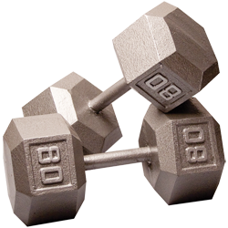 Body-Solid Cast Hex Dumbbell - 80 Lb.