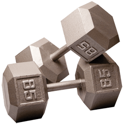 Body-Solid Cast Hex Dumbbell - 85 Lb.