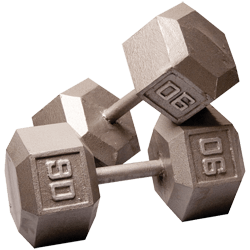 Body-Solid Cast Hex Dumbbell - 90 Lb.