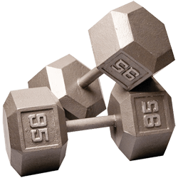 Body-Solid Cast Hex Dumbbell - 95 Lb.
